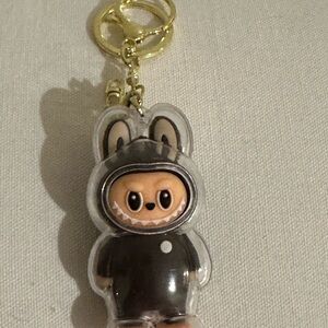 Cute la bubu  Keychain with Gold Accents